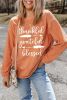 Orange thankful grateful blessed Arrow Graphic Corded Sweatshirt