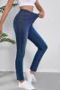Ashleigh Blue Multiple Pockets Straight Leg Washed Stretchy Knit Jeans
