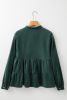Skobeloff Ruffle Tiered Buttoned O Neck Shirt