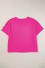 Bright Pink Patched Pocket Exposed Seam Oversized T Shirt