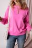 Bonbon Solid Color Drop Shoulder Terry Sweatshirt