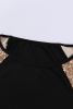 Blank Sweatshirt Black & Gold Raglan Sleeve Sequin Top Pullover Long Sleeve Shirt Customized