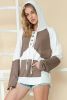 Multicolor Patchwork Kangaroo Pocket Loose Hoodie