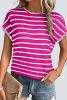 Rose Stripe Knitted Dolman T Shirt
