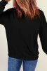 Blank Sweatshirt - Black Plain Comfy Crew Neck Pullover Sweatshirt Customized