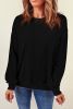 Blank Sweatshirt - Black Plain Comfy Crew Neck Pullover Sweatshirt Customized