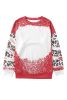 Red Tie Dye Leopard Casual Drop Shoulder Sweatshirt Customized