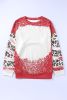 Red Tie Dye Leopard Casual Drop Shoulder Sweatshirt Customized