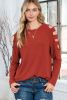 Orange Cutout Cold Shoulder Long Sleeve Top