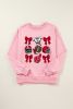 Pink Game Day Rugby Bowknot Graphic Sweatshirt