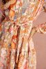 Yellow Ruffled Buttoned Knotted High Waist Floral Mini Dress