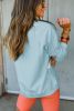 Beau Blue Rainbow Colorblock Pullover Sweatshirt