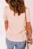 Pink XOXO Letter Printed Roll Up Sleeve Graphic Tee