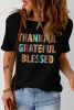 Black THANKFUL GRATEFUL BLESSED Thanksgiving Graphic Tee