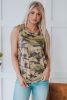 Blank Tank Top - Camo Sleeveless Strappy Shoulder Jewel Neckline Tank Top Customized