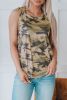 Blank Tank Top - Camo Sleeveless Strappy Shoulder Jewel Neckline Tank Top Customized