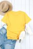 Blank T Shirt - Yellow Plain Rolled Up Crewneck T-Shirt Customized