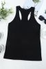 Black Basic & Plain Scoop Neck Solid Tank Top