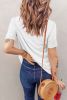 Blank T Shirt - White Distressed Short Sleeve Summer Plain T-Shirt Customized