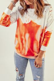 Orange Tie Dye Print Pullover Sweatshirt (size: (US 16-18)XL)