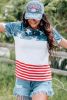 Blank T Shirt - American Flag Print Short Sleeve T Shirt Customized