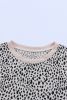 Apricot Cheetah Print Casual Crew Neck T Shirt