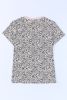 Apricot Cheetah Print Casual Crew Neck T Shirt