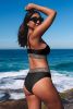 Black Leopard Print Spaghetti Strap Padded Wireless Bikini Set