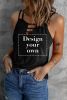 Blank Tank Top - Black Basic Ladder Hollow-out Tank Top Customized