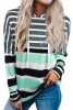 Multicolor Striped Drawstring Pullover Hoodie