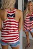 Red and White Stripes Sleeveless Racerback Tank