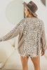 Leopard Print Casual Pullover Long Sleeve Top for Women