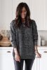 Black Mixed Pattern Long Sleeve Tunic Sweater