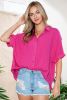 Rose Casual Dolman Oversize Button Blouse