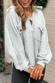 Gray Exposed Seam Pockets Oversized Sweatshirt (size: (US 16-18)XL)