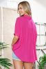 Rose Casual Dolman Oversize Button Blouse