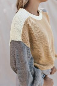 Multicolor Loose Fit Chunky Knit Sweater (size: (US 16-18)XL)