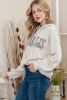 Khaki Drop Shoulder Los Angeles Hooded Sweatshirt with Drawstring