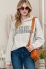 Khaki Drop Shoulder Los Angeles Hooded Sweatshirt with Drawstring