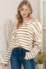 Yellow Striped Drop Sleeve Oversized Sweater