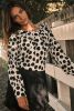 Black Polka Dot Pleated Long Sleeve Blouse