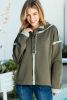 Green Snap Button Fleece Drop Shoulder Sweatshirt