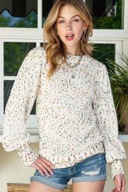 Beige Knitted Casual Long Sleeve Pullover Sweater (size: (US 4-6)S)