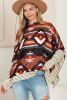 Multicolor Geometric Pattern Striped Long Sleeve Top