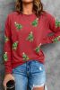 Red Sequined Christmas Tree Raglan Sleeve Graphic Sweatshirt