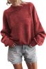 Ruby Plain Drop Shoulder Crew Neck Pullover Sweatshirt
