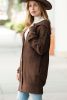 Brown Pocketed Button Up Chunky Knit Cardigan