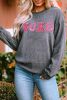 Gray Corded Valentine Sequin XOXO Graphic Sweatshirt