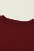 Ruby Solid Color Textured Lantern Sleeve Top