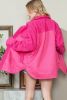 Rosy Faux Suede Sherpa Patchwork Button Up Shacket